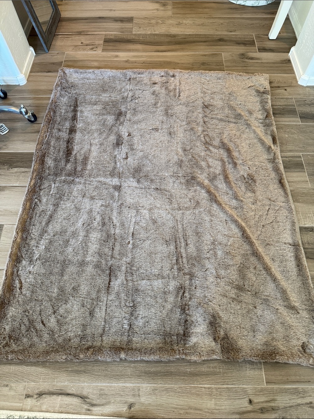 Restoration Hardware 50 x 60 faux fur throw blanket